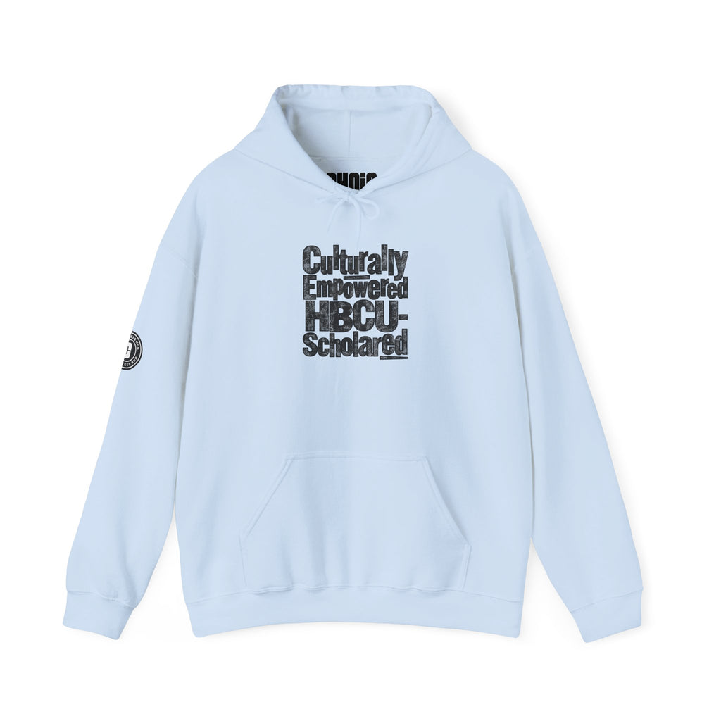 Culturally Empowered HBCU-Scholared Distressed Print Hoodie