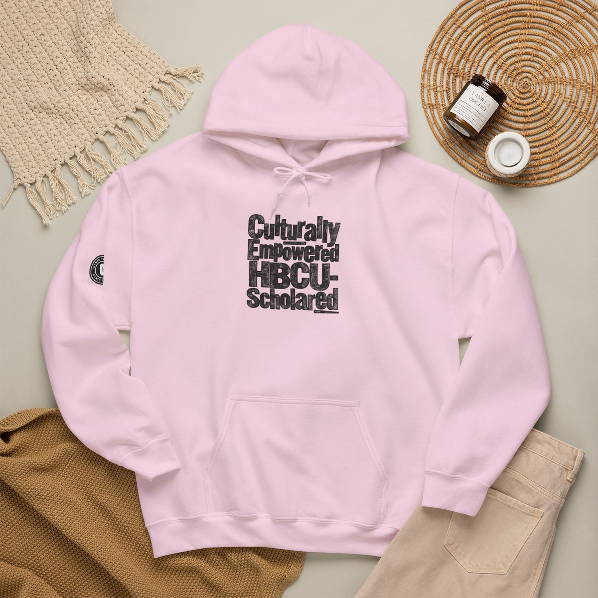 Culturally Empowered HBCU-Scholared Distressed Print Hoodie