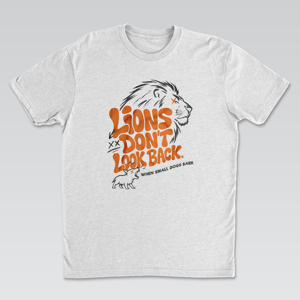 Lions Don't Look Back Tee White Edition | Cynical Truths Collection