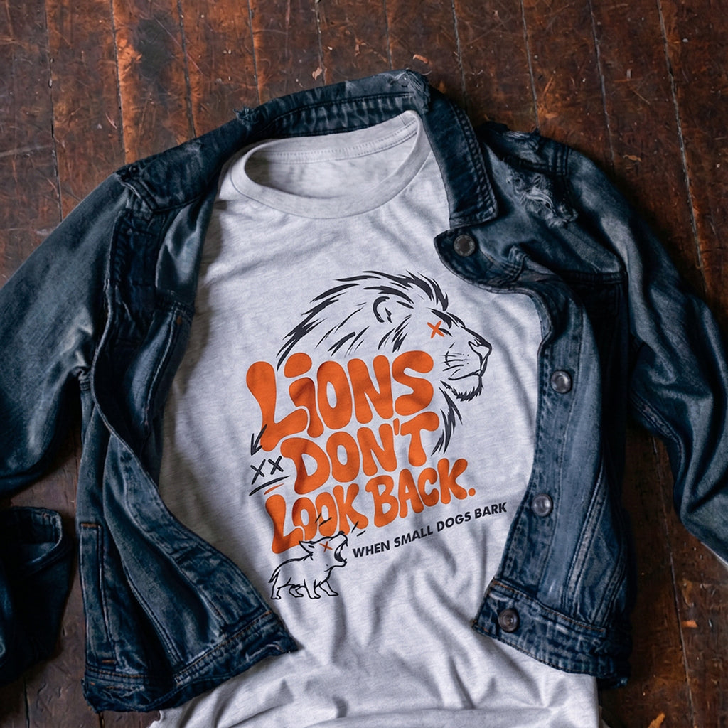 Lions Don't Look Back Tee White Edition | Cynical Truths Collection