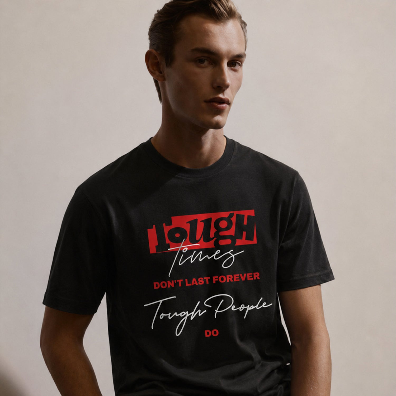 Tough Times, Tough People Tee Black Edition | Cynical Truths Collection